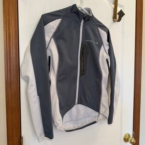 Endura Womens XS Gray and White Fleece Lined Cycling Jacket